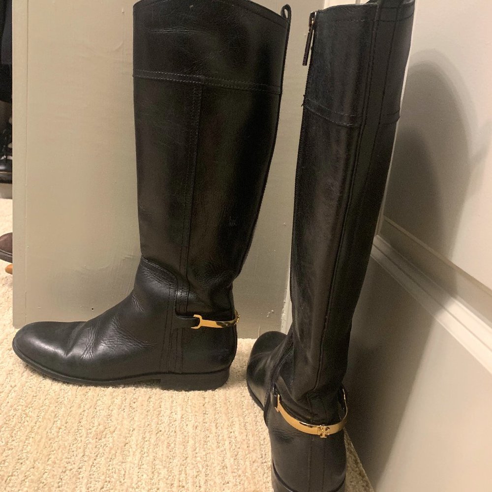 Tory Burch Black Riding Boots